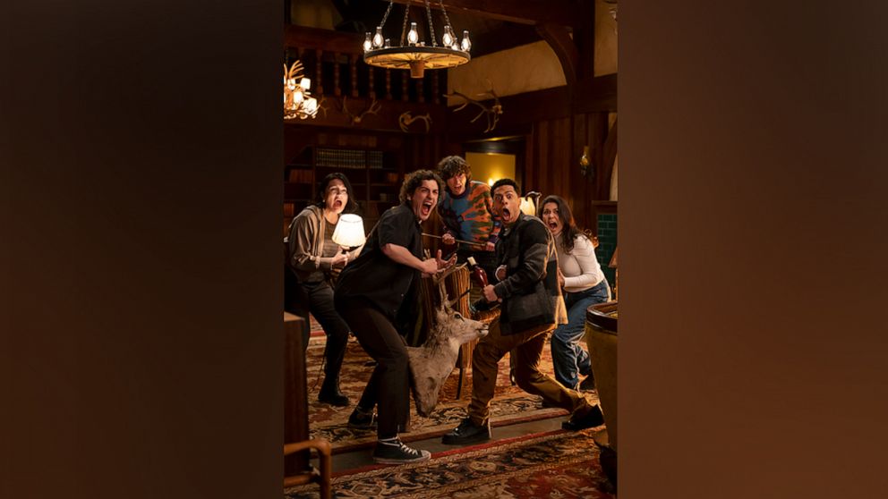 PHOTO: Isa Briones, Will Price, Miles McKenna, Zack Morris, and Ana Yi Puig are shown in a scene from "Give Yourself Goosebumps."