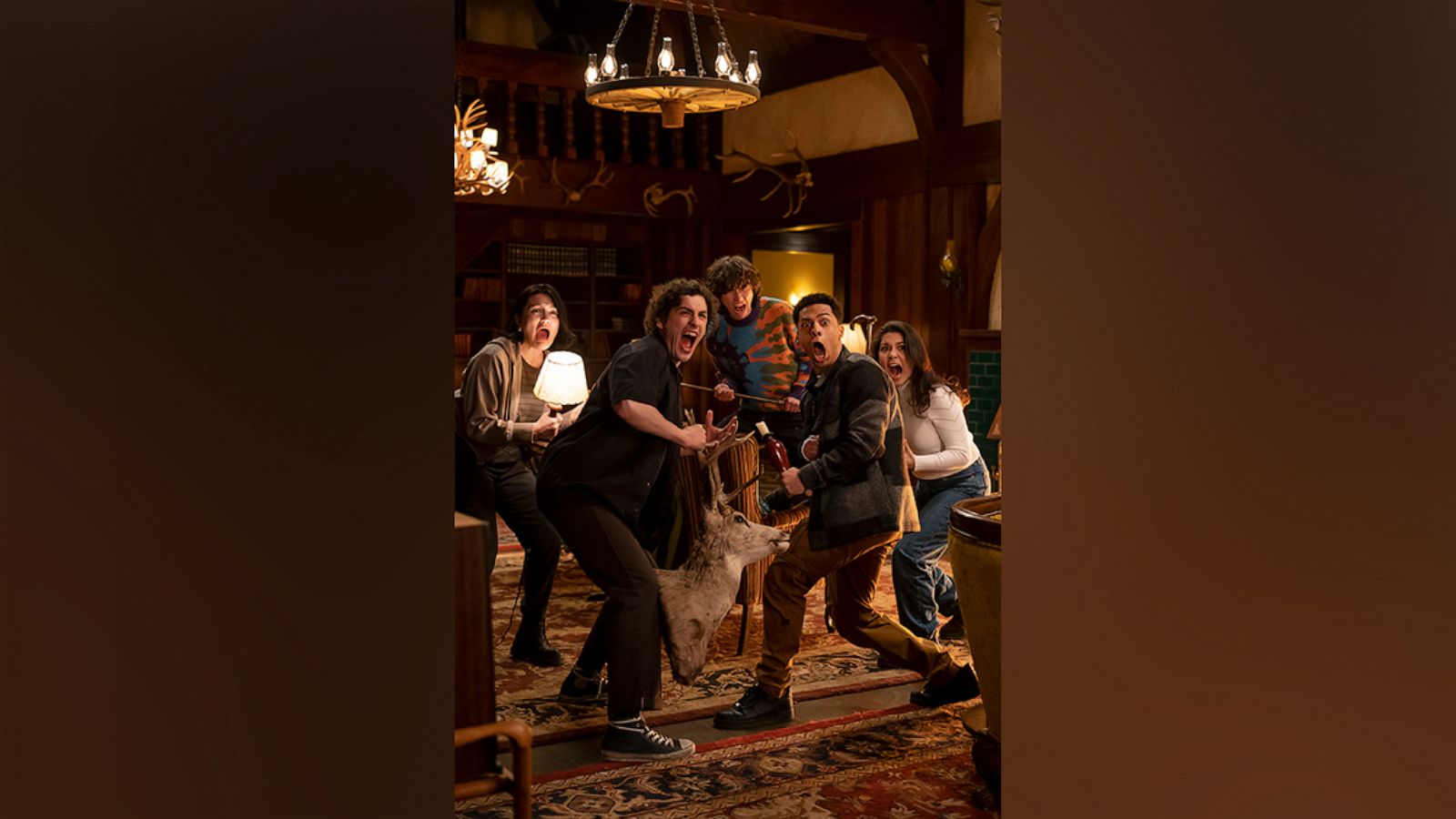 PHOTO: Isa Briones, Will Price, Miles McKenna, Zack Morris, and Ana Yi Puig are shown in a scene from "Give Yourself Goosebumps."