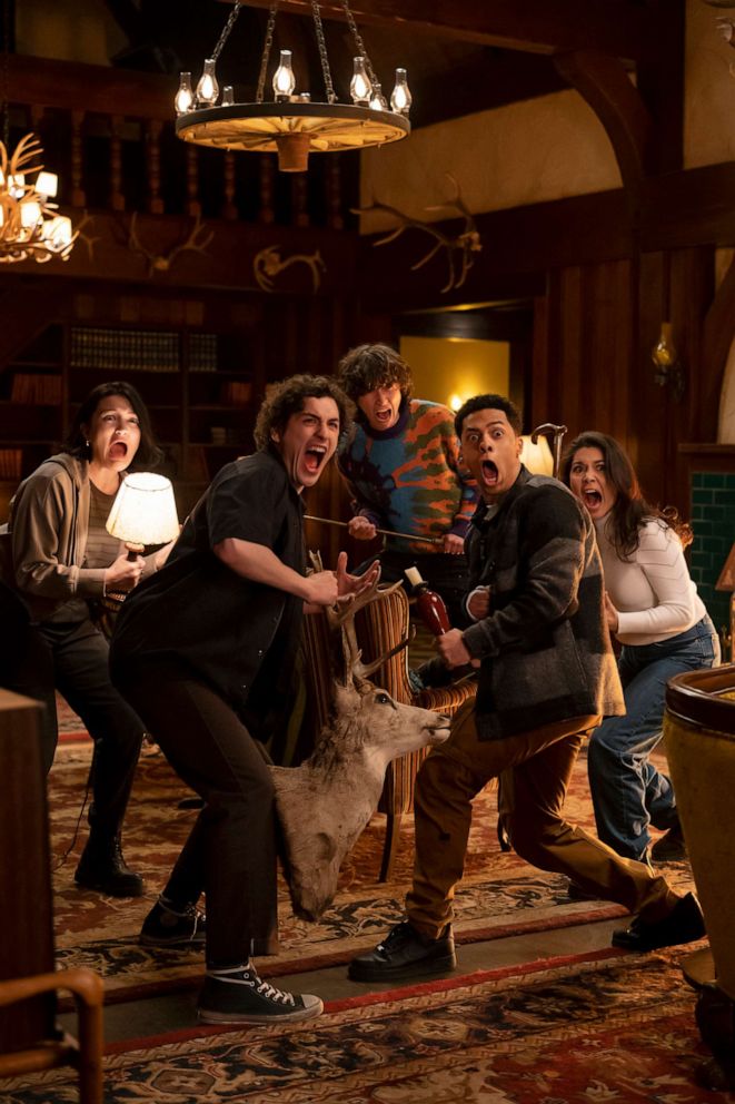 PHOTO: Isa Briones, Will Price, Miles McKenna, Zack Morris, and Ana Yi Puig are shown in a scene from "Give Yourself Goosebumps."