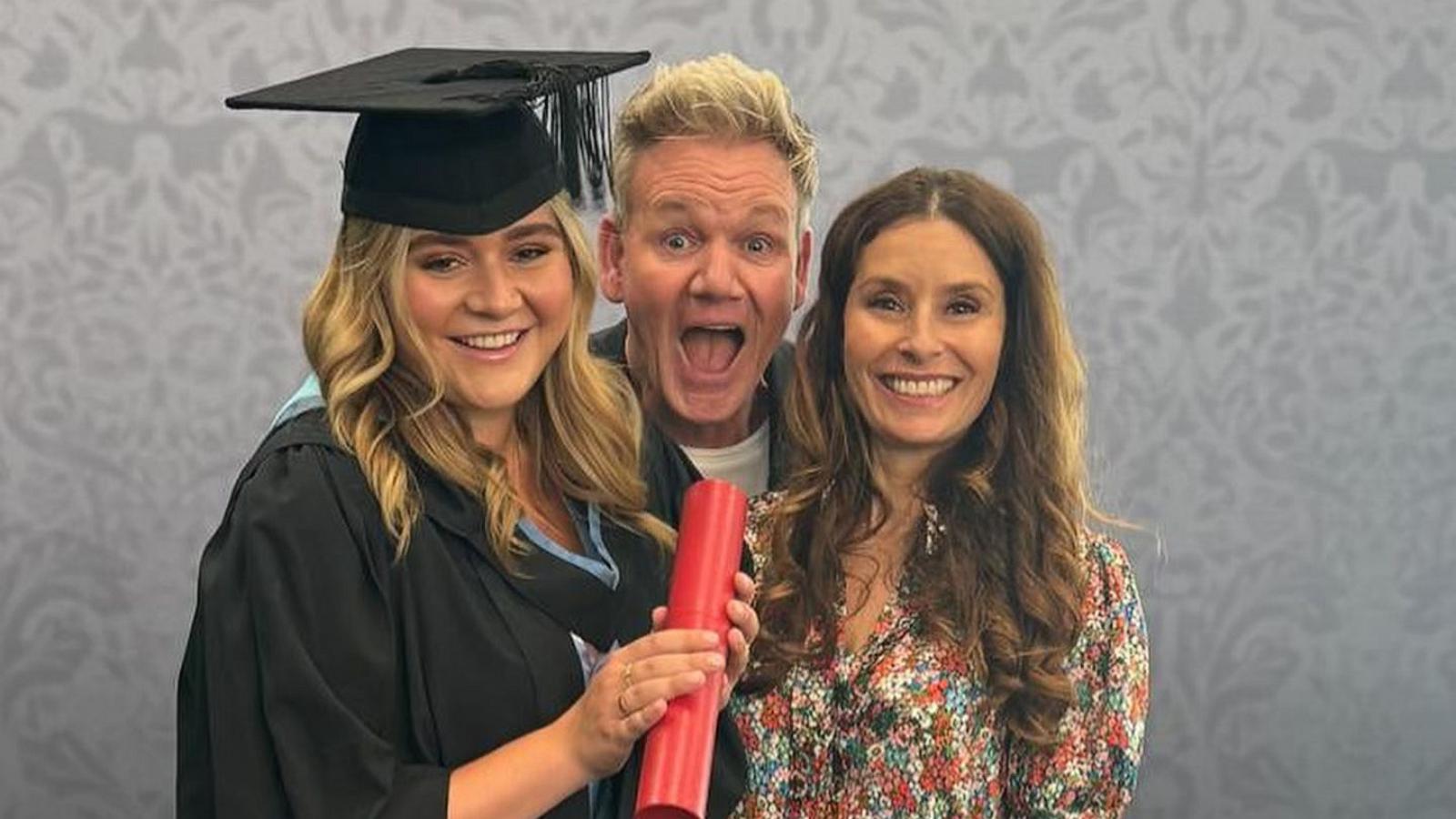 PHOTO: Gordon Ramsay shared a photo with his wife Tana and eldest daughter Matilda at her graduation.