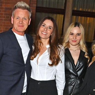 PHOTO: (L to R) Gordon Ramsay, Tana Ramsay, Holly Ramsay and Matilda Ramsay attend the GQ Food & Drink Awards 2023 at the St Pancras Renaissance Hotel, April 5, 2023, in London.