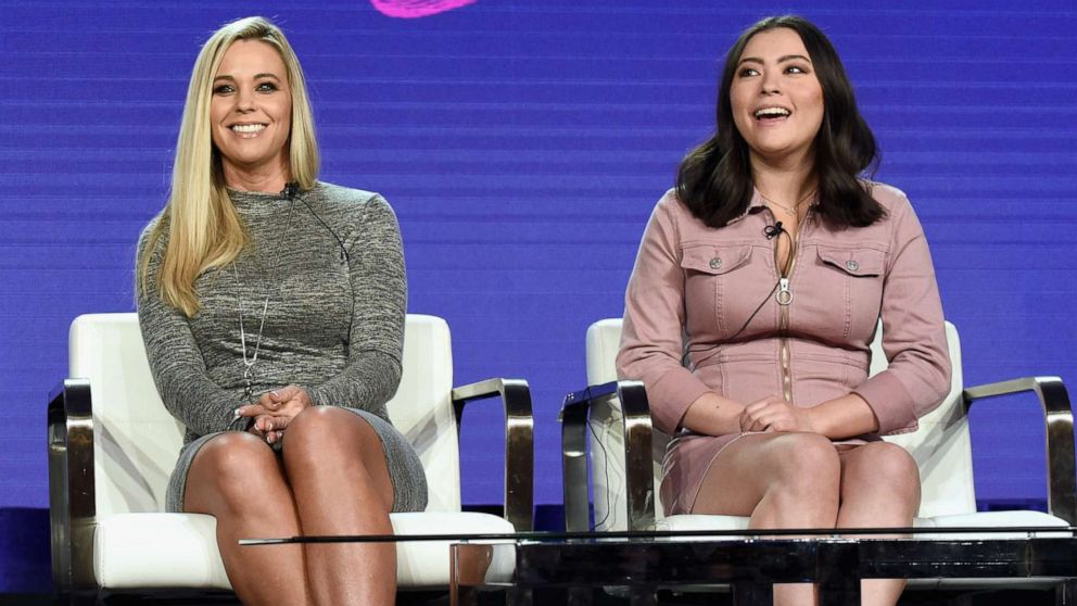 PHOTO: Cara Gosselin, Kate Gosselin and Mady Gosselin of 'Kate Plus Date' speak onstage during the TLC portion of the Discovery Communications Winter 2019 TCA Tour, Feb. 12, 2019, in Pasadena, Calif. 