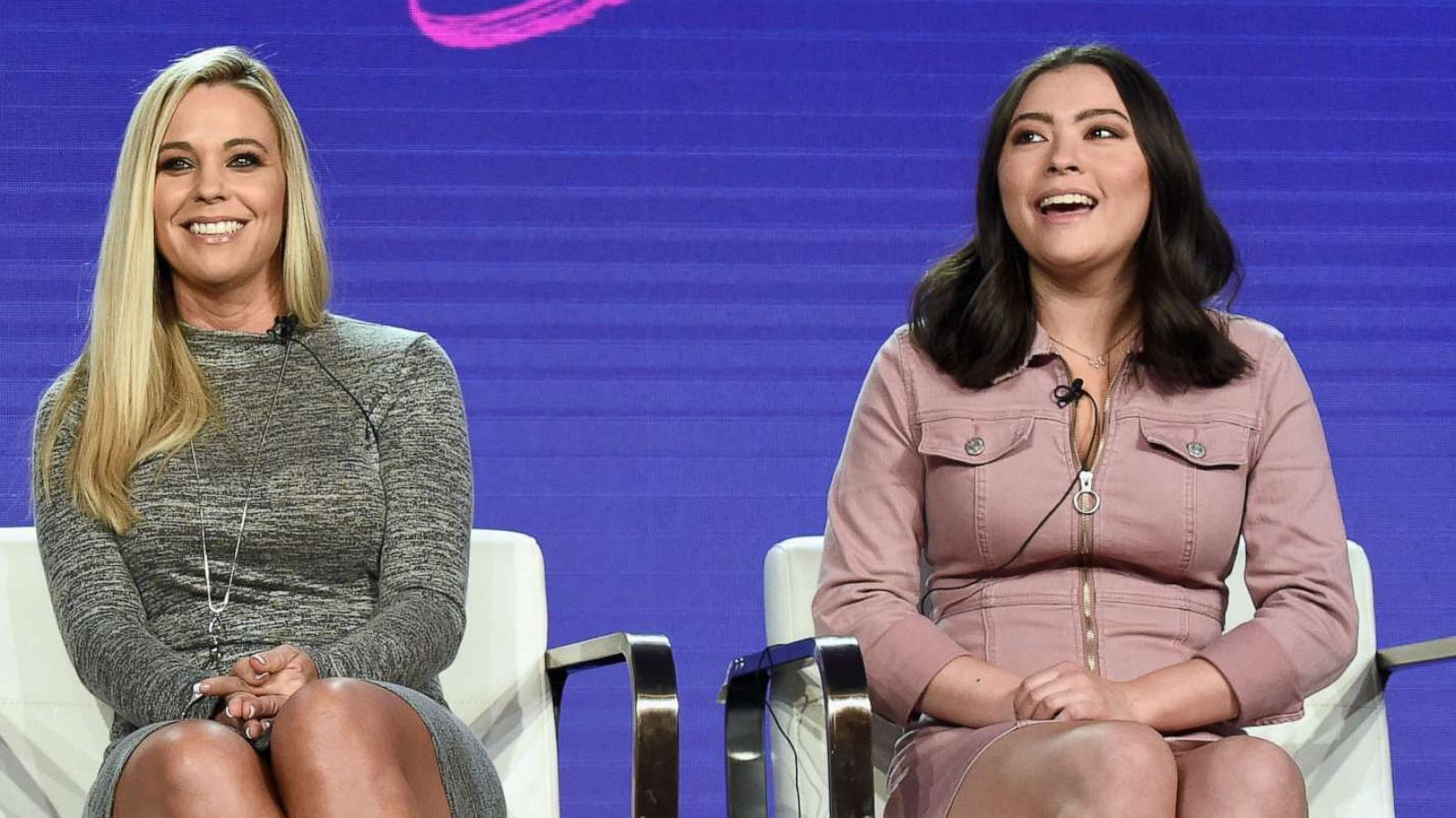 PHOTO: Cara Gosselin, Kate Gosselin and Mady Gosselin of 'Kate Plus Date' speak onstage during the TLC portion of the Discovery Communications Winter 2019 TCA Tour, Feb. 12, 2019, in Pasadena, Calif.