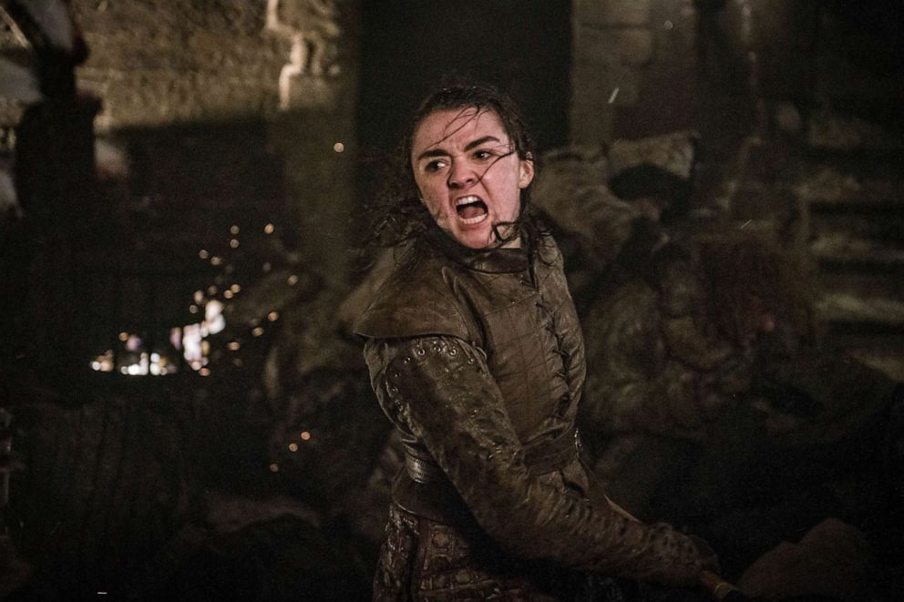 PHOTO: Maisie Williams stars as Arya Stark at the Battle of Winterfell on the final season of "Game of Thrones." 