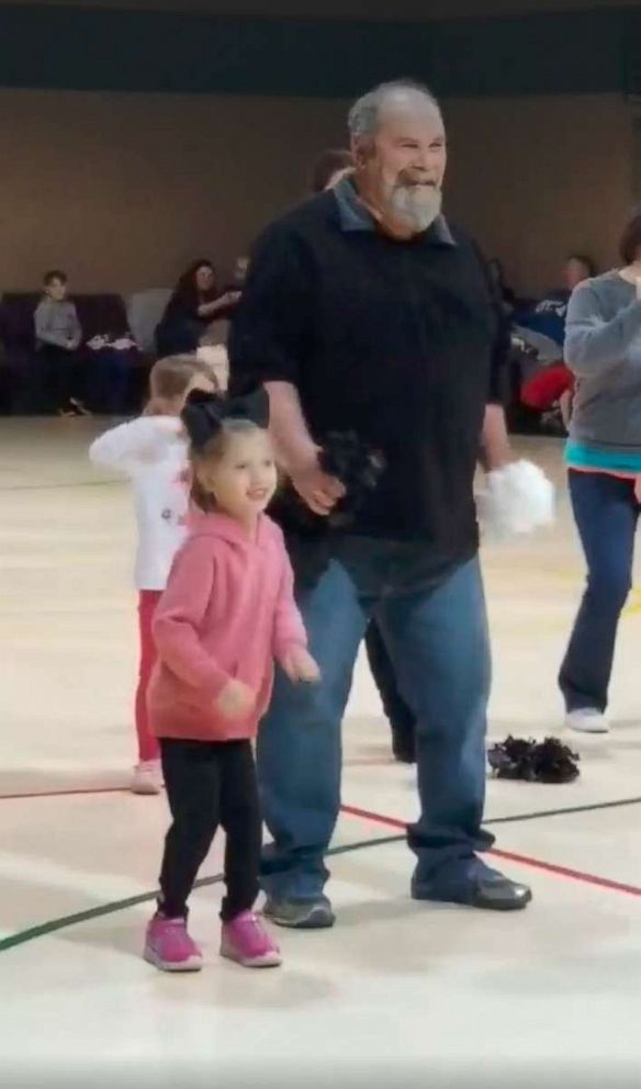 PHOTO: McKinly Lester, 5 and her "papaw" Jeff Harville, 55, were captured on camera as they danced this month at Gap Creek Missionary Baptist Church in Tennessee. 