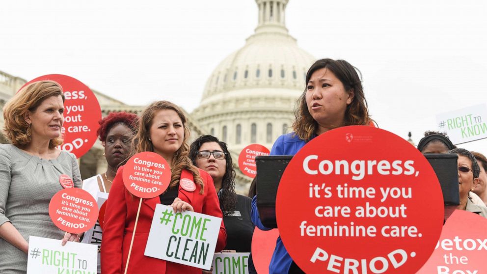 PHOTO: Rep. Grace Meng speaks at a Women's Voices for the Earth's women's health rally supported by Seventh Generation on the grounds of the Capitol on May 23, 2017, in Washington.