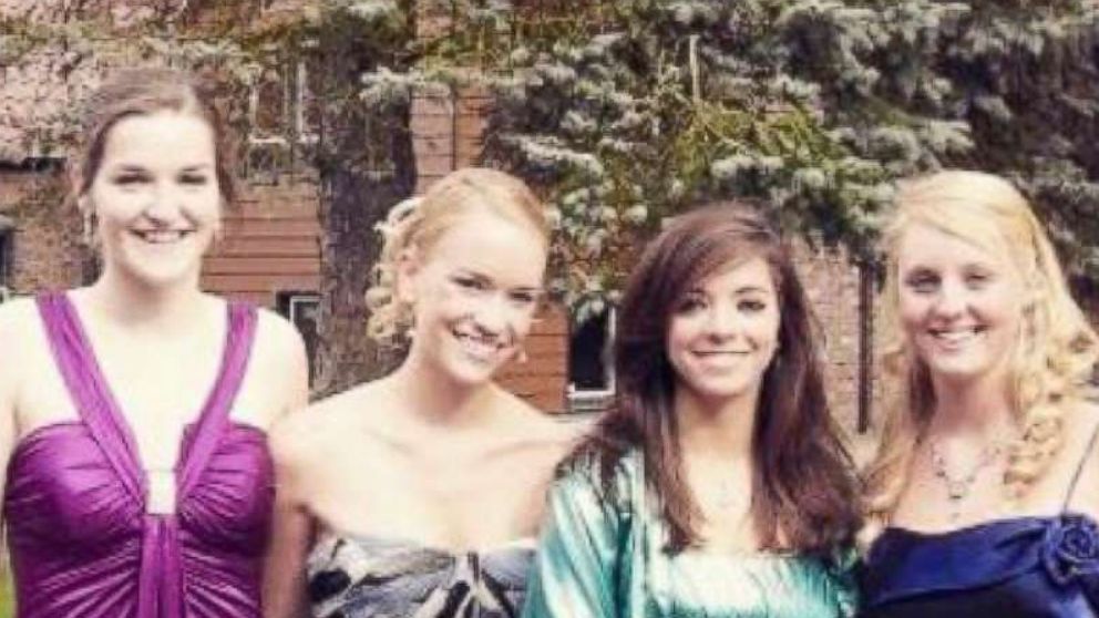 PHOTO: From left to right, Grace Baldridge of California, Ariane Harper of Canada, Cecilia Jeppsson of Chile, Juliana Bambridge of London, at their senior prom in the country of Belgium in 2009.