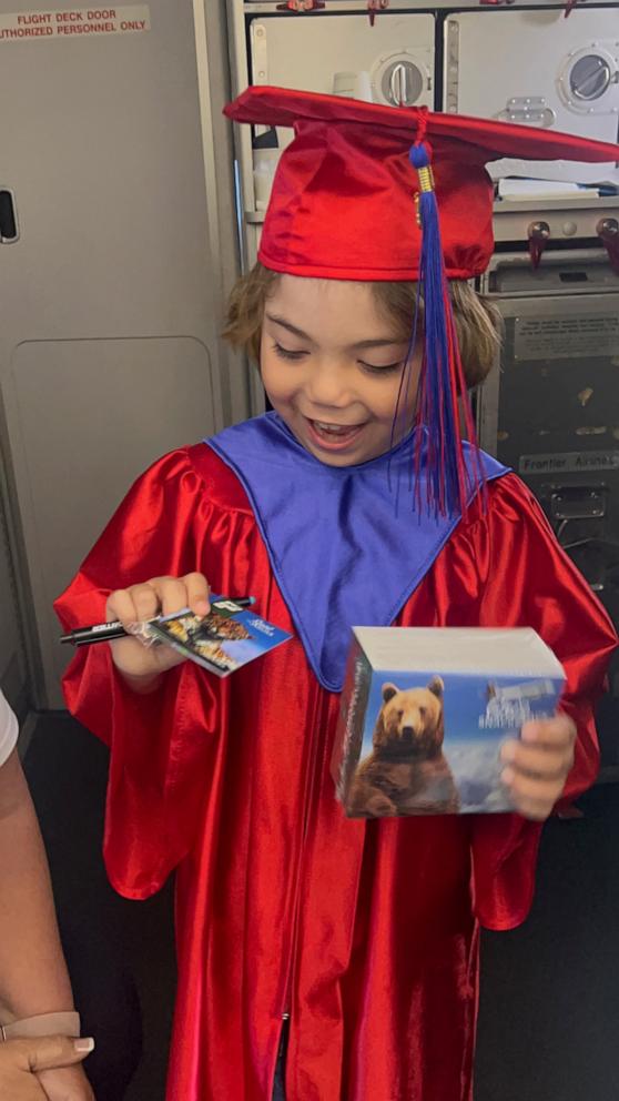 PHOTO: Frontier celebrated Xavier with a few gifts on the occasion of his kindergarten graduation.