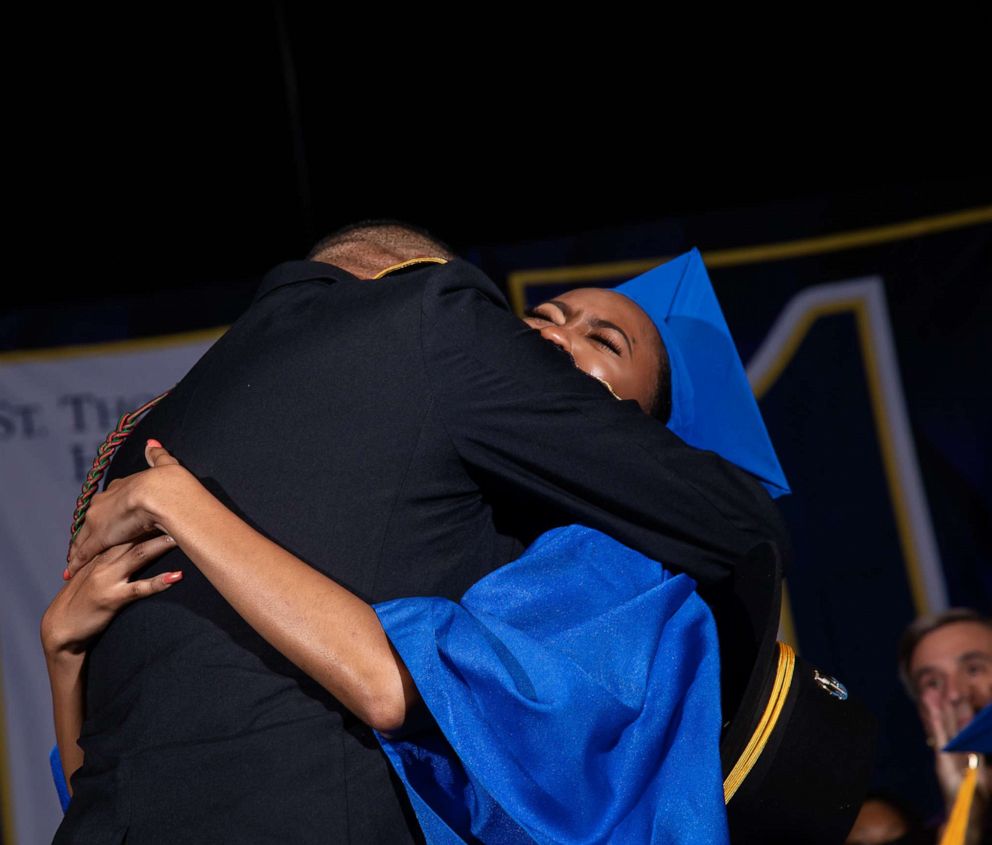 PHOTO: U.S. Army Staff Sgt. Anthony Tillman surprised his daughter, Kayla Tillman, at her high school graduation in Florida.