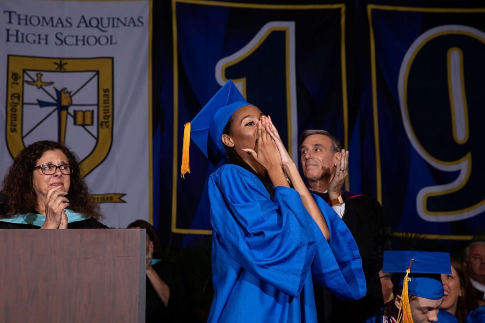 PHOTO: U.S. Army Staff Sgt. Anthony Tillman surprised his daughter, Kayla Tillman, at her high school graduation in Florida.