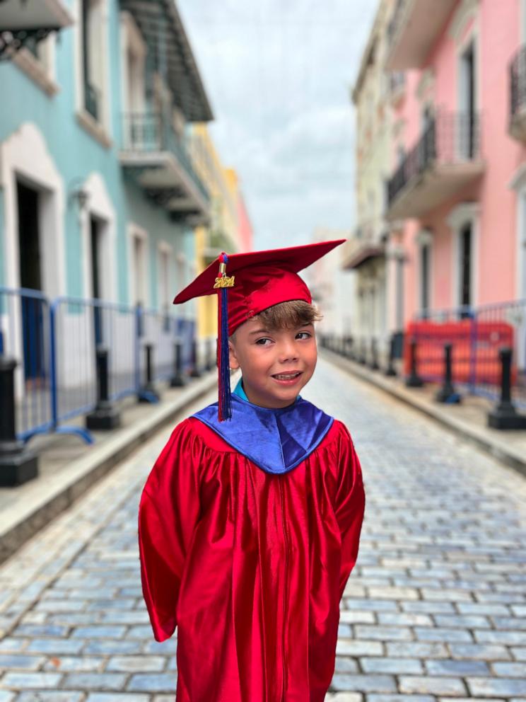 PHOTO: Xavier traveled with his mom from Florida to Puerto Rico, where his family is from.