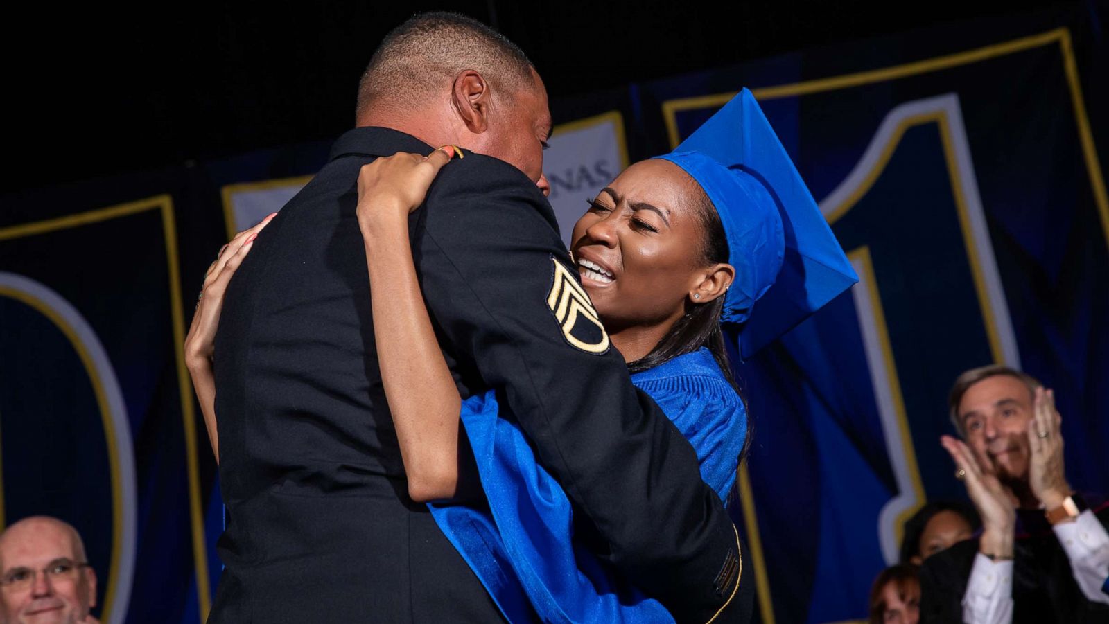 PHOTO: U.S. Army Staff Sgt. Anthony Tillman surprised his daughter, Kayla Tillman, at her high school graduation in Florida.