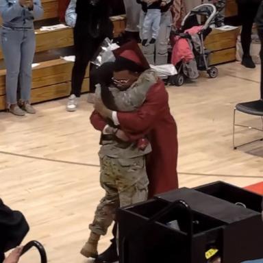 PHOTO: Specialist Barksdale surprised her younger brother Kalen Barksdale at his graduation.