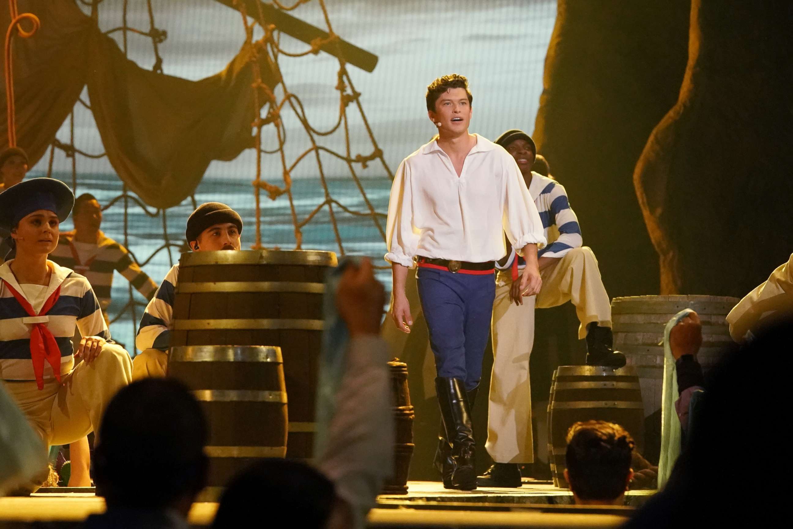 PHOTO: Graham Phillips, as Prince Eric, performs in the live musical event showcasing "The Little Mermaid" on ABC.