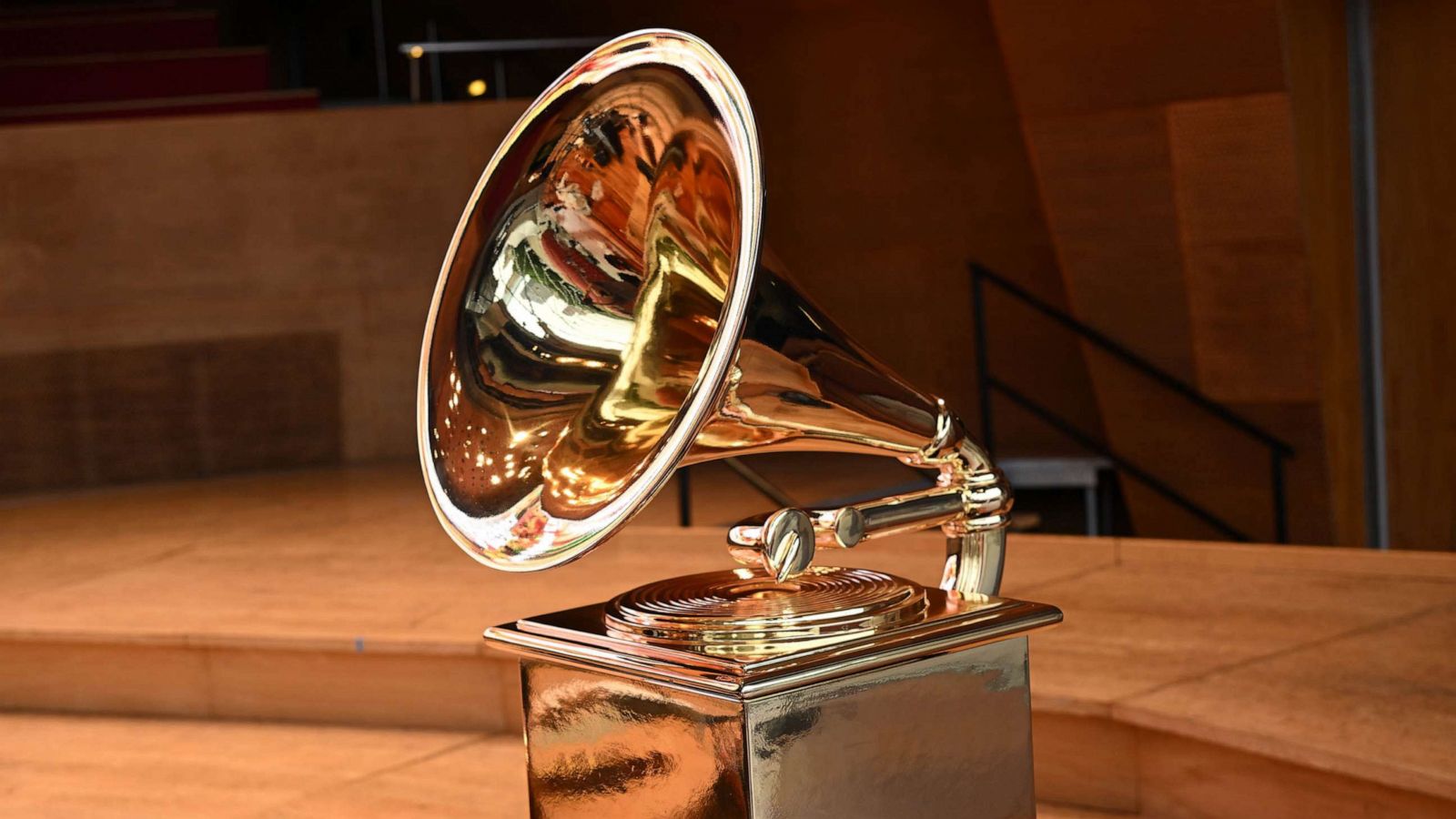 PHOTO: A view of a GRAMMY statue on stage, Aug. 8, 2022 in Chicago.