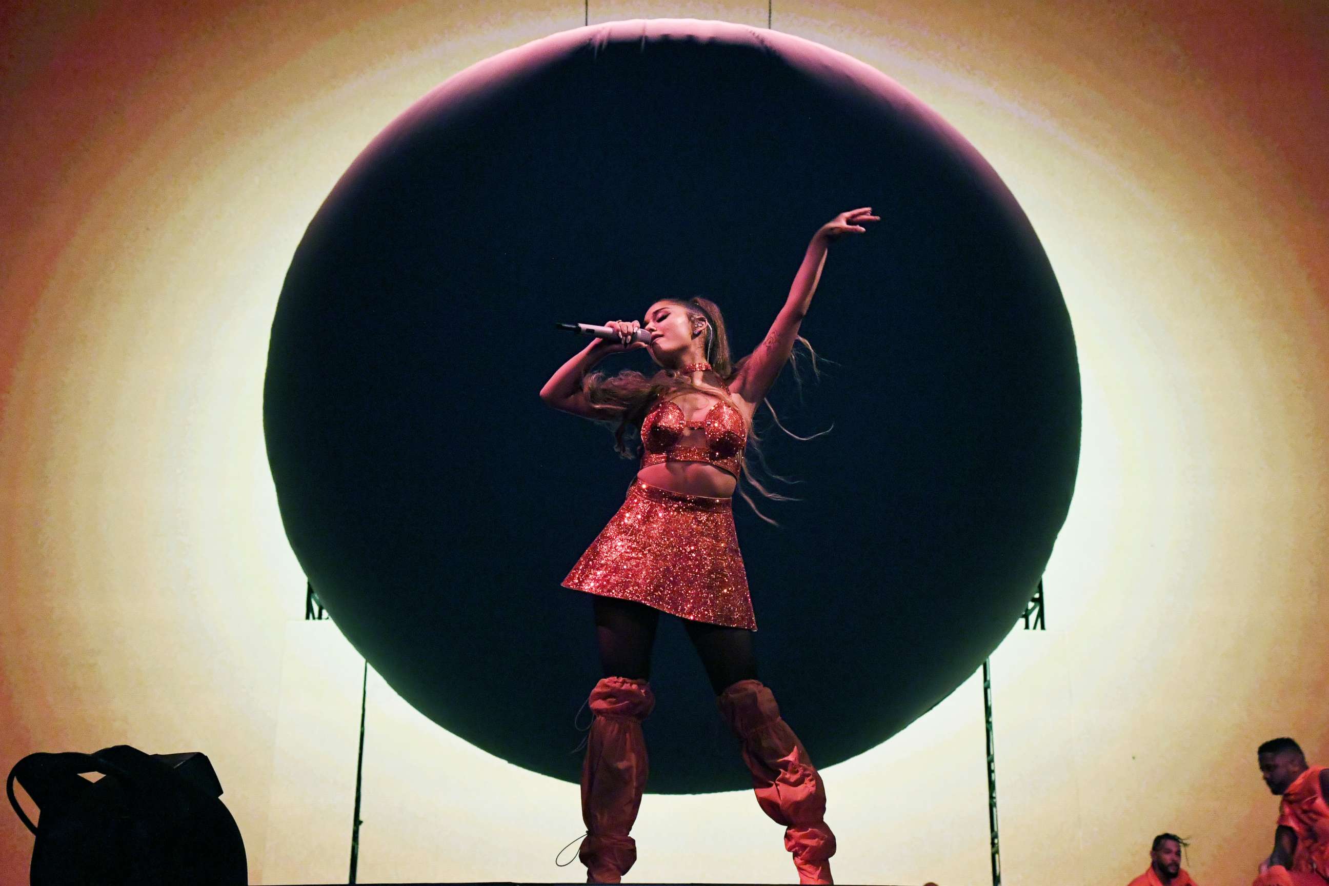 PHOTO: Ariana Grande performs at Lollapalooza at Grant Park on Aug. 04, 2019 in Chicago, Illinois.