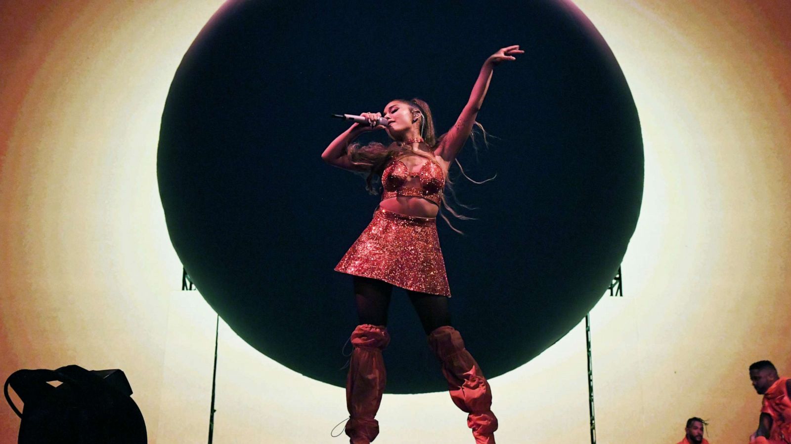 PHOTO: Ariana Grande performs at Lollapalooza at Grant Park on Aug. 04, 2019 in Chicago, Illinois.