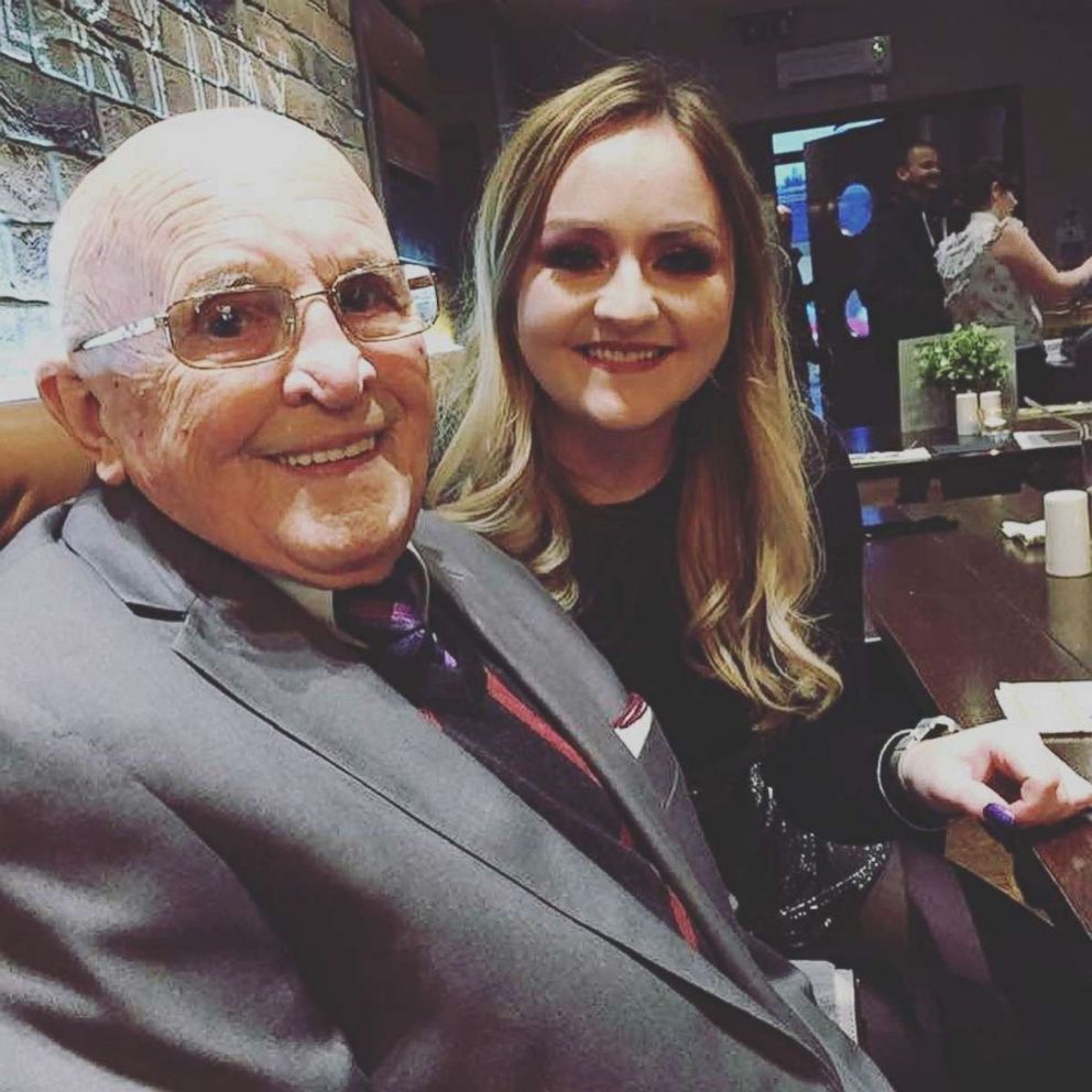 PHOTO: Jennifer Barclay, 24, of Scotland, visits her grandfather, Robert, once a week and records his reaction each time he sees her. The video on Twitter has been viewed nearly 8 million times. 