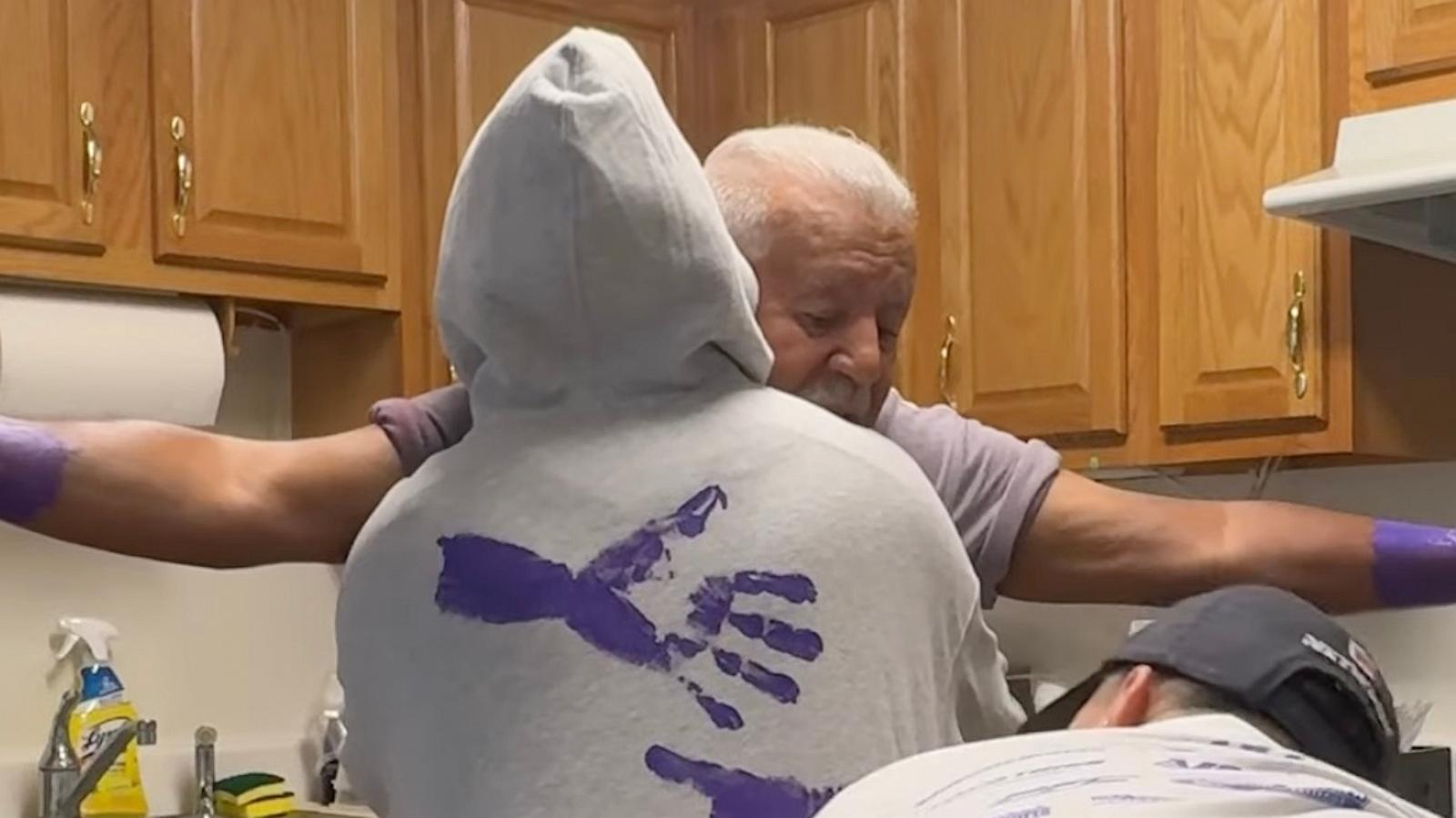 PHOTO: A family in Montgomery, New York, immortalized their grandfather’s hug by turning it into a t-shirt print.