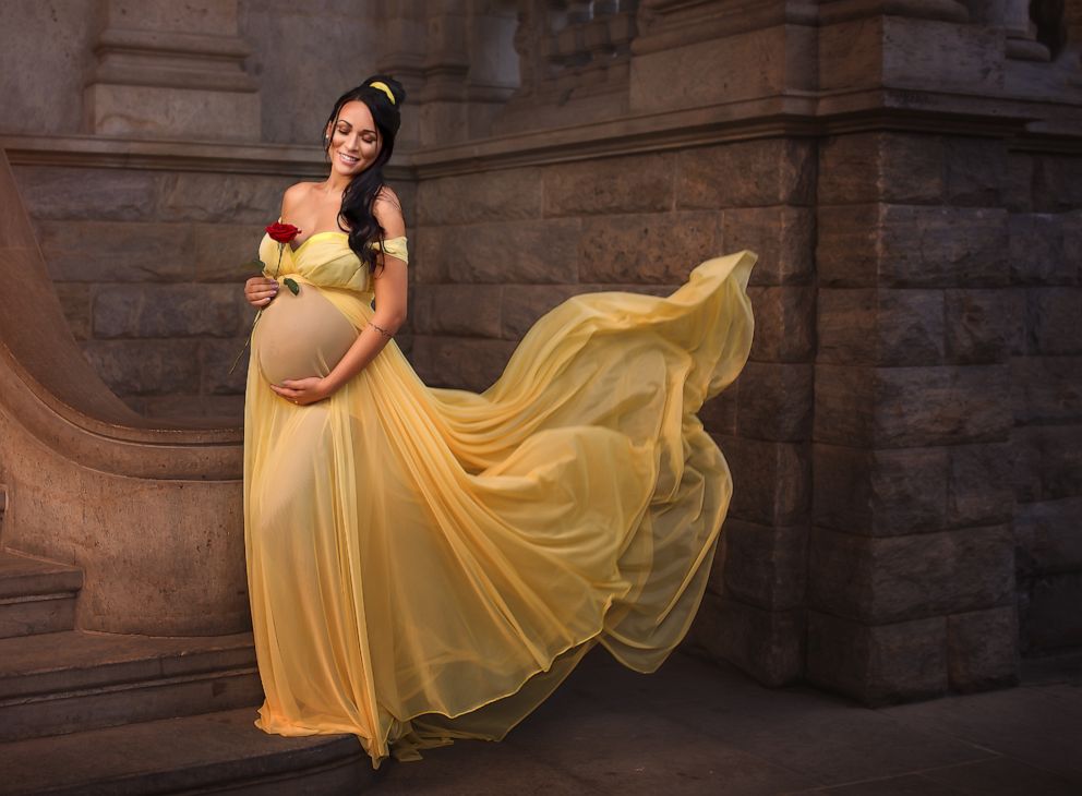 PHOTO: Photographer Vanessa Firme is based in Brazil and loves turning moms-to-be into Disney Princesses, like Belle from 'Beauty and the Beast.'