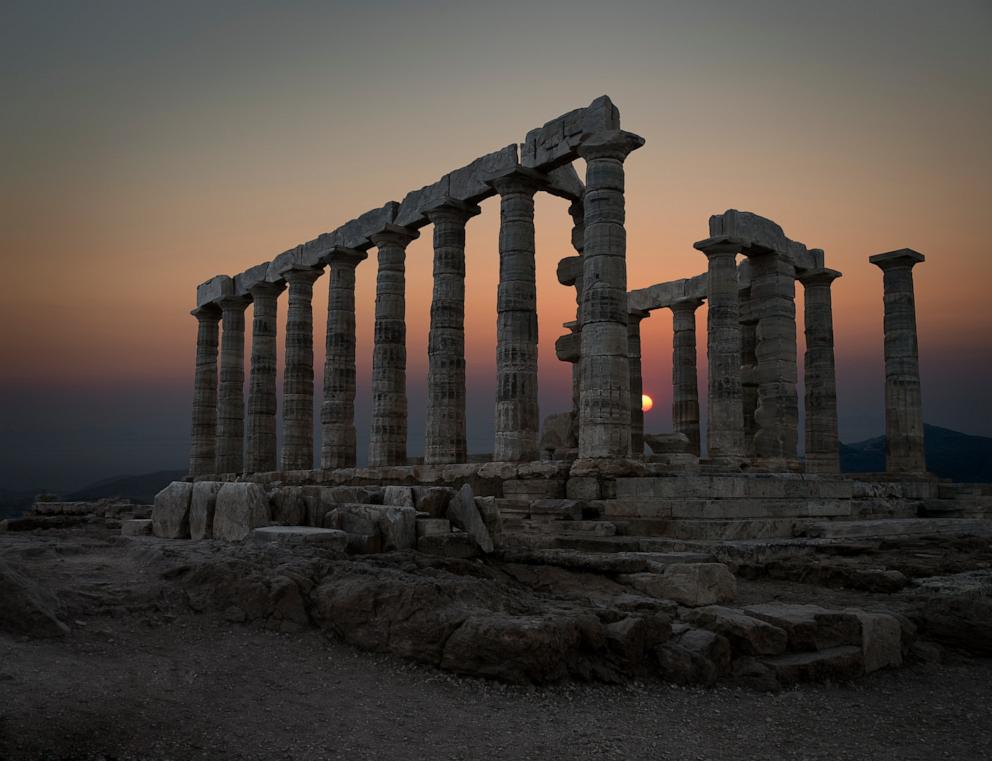 PHOTO: Temple of Poseidon in Cape Sounion, Greece.