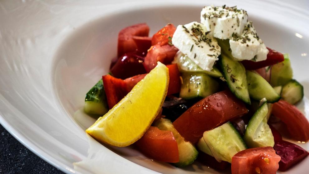PHOTO: In this August 9, 2018, file photo, Greek salad is shown.