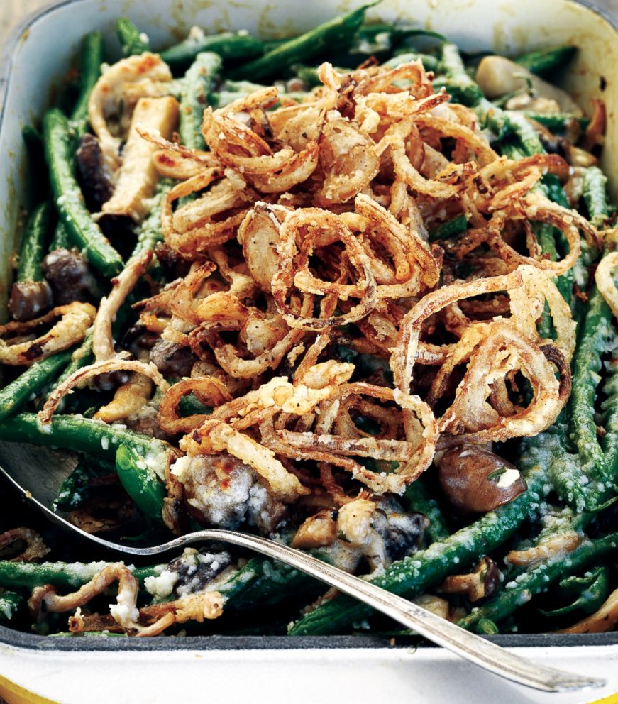 PHOTO: Green bean casserole with homemade mushroom gravy and fried shallots from Guy Fieri.