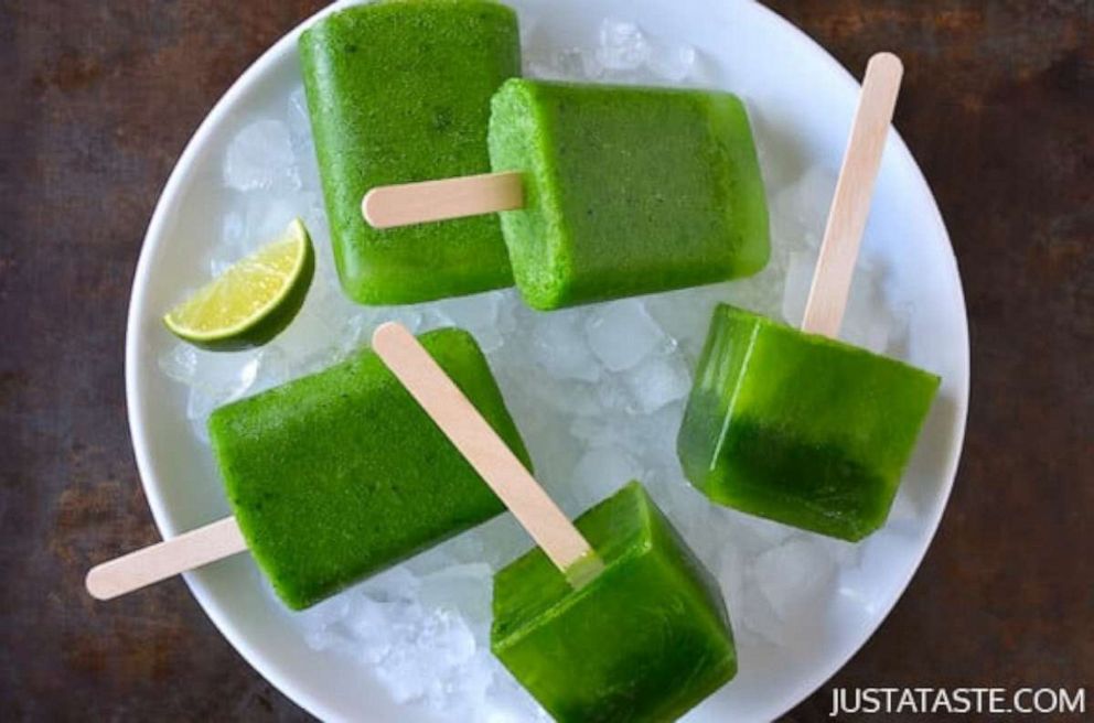 PHOTO: Healthy green juice popsicles from Just a Taste.
