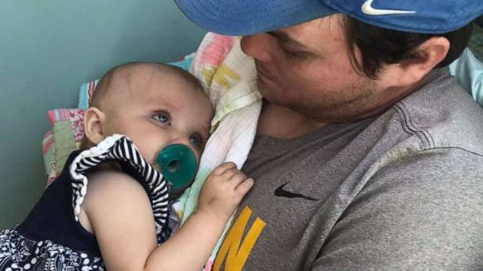 PHOTO: David Green, 31, is a history teacher and football coach at Mae Jemison High School in Huntsville, Ala. His child, Kinsley Green, is undergoing chemotherapy due to a leukemia diagnosis, which she received Oct. 22, 2018.