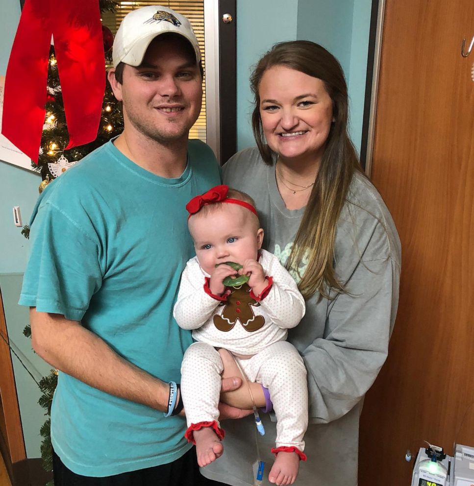 PHOTO: David Green of Madison, Ala., is pictured with his wife, Megan, and their daughter Kinsley in an undated family photo.