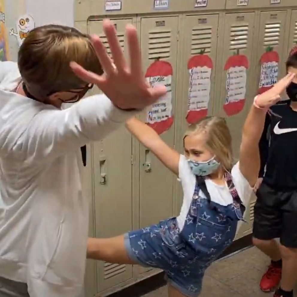 VIDEO: This teacher kicks off class in the best way with each of her students