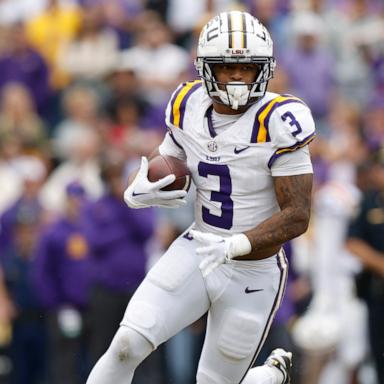 PHOTO: LSU running back Greg Brooks Jr. (3) carries the ball during an NCAA college football game against Texas A&M, Nov. 25, 2023, in Baton Rouge, La.