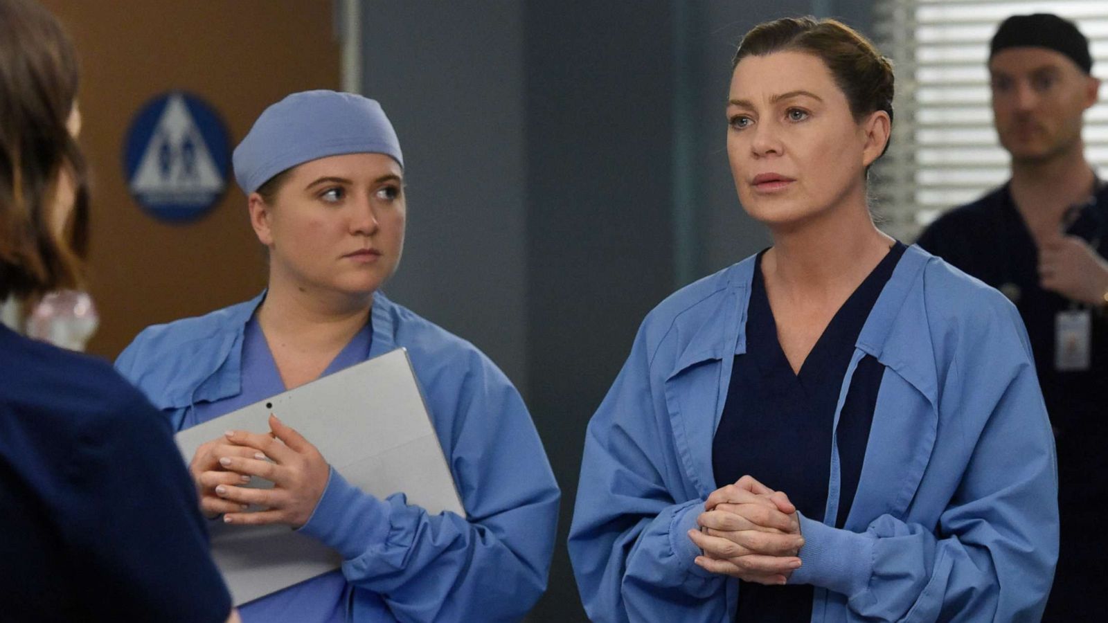 PHOTO: Jaicy Elliot and Ellen Pompeo star in an episode of ABC's "Grey's Anatomy."