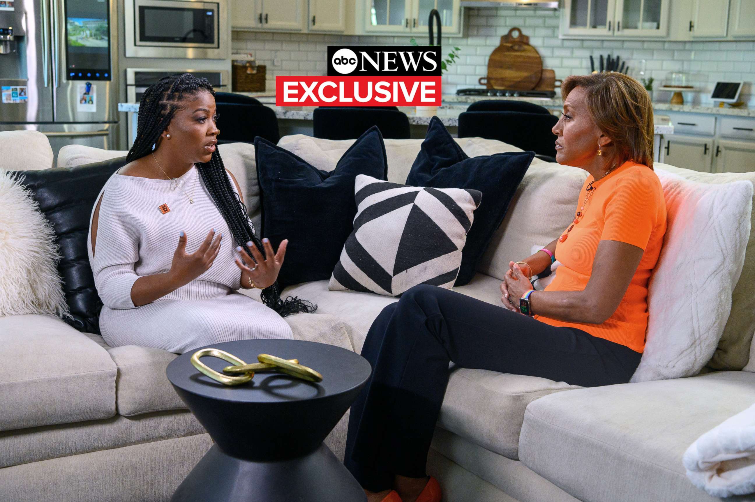 PHOTO: Cherelle Griner, the wife of WNBA superstar Brittney Griner, who has been detained in a Russian prison for nearly 100 days, spoke for the first time in an exclusive interview with Robin Roberts, May 24, 2022.