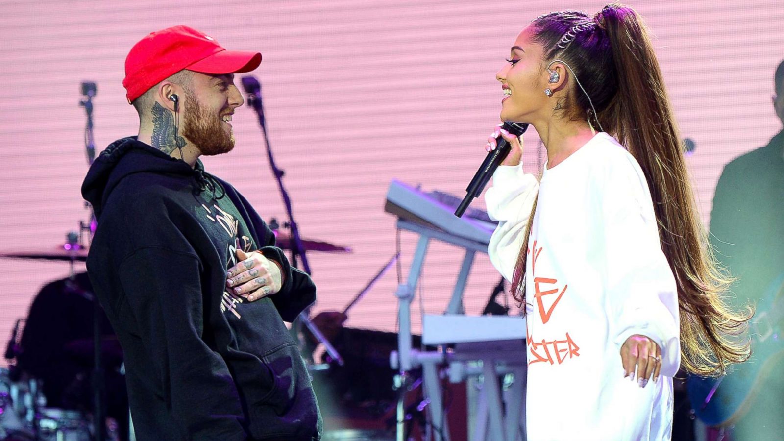 PHOTO: Mac Miller and Ariana Grande perform during the One Love Manchester Benefit Concert on June 4, 2017, in Manchester, England.