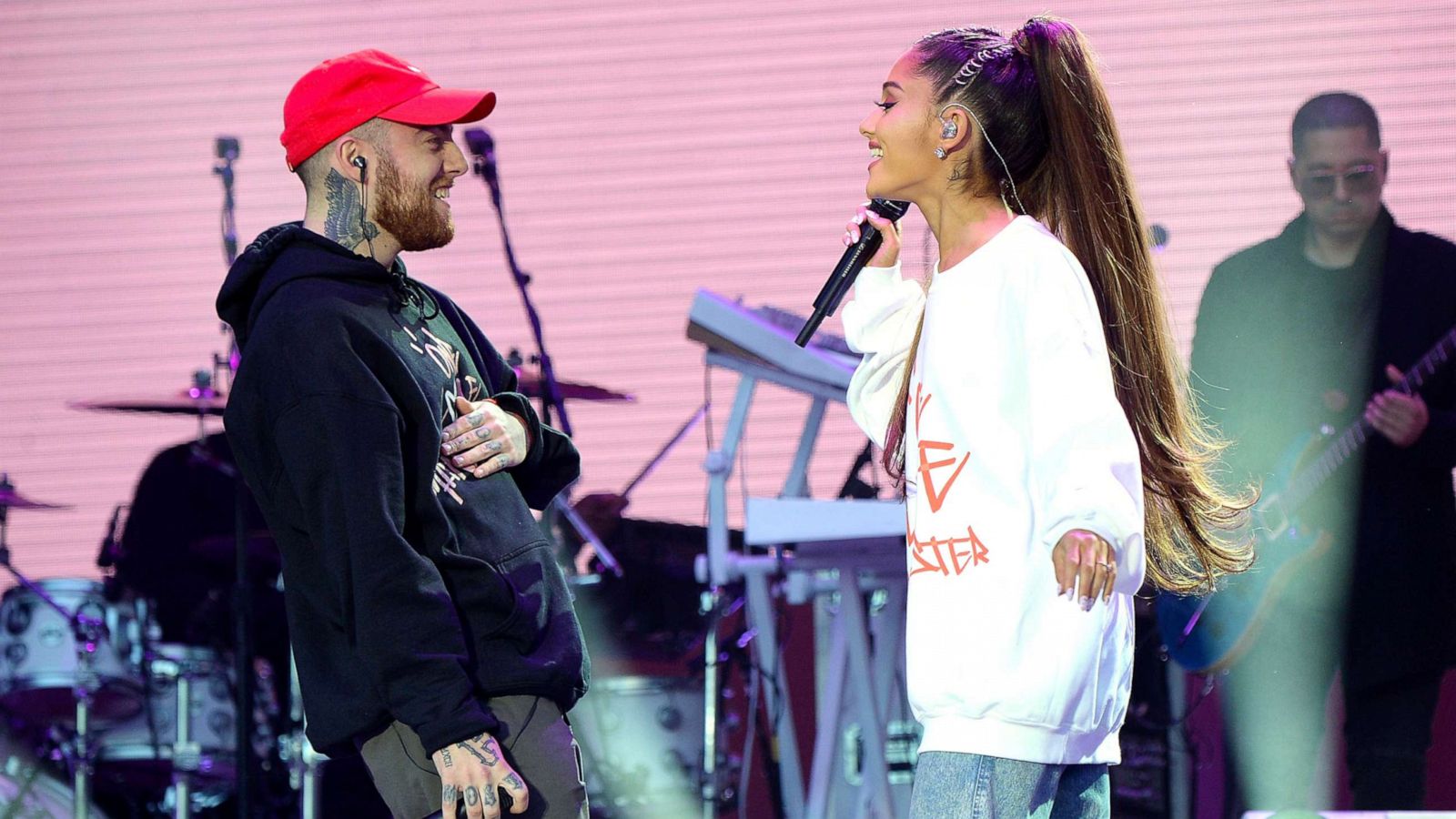 PHOTO: Mac Miller and Ariana Grande perform during the One Love Manchester Benefit Concert on June 4, 2017, in Manchester, England.