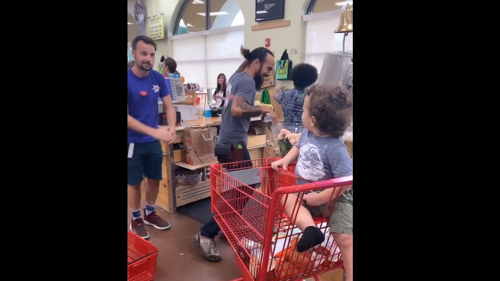 PHOTO: Alexandra Seba, mom to Julian Sol, 1 and Jade, 3, captured the moment on video when three Trader Joe's workers performed an impromptu song and dance for her son in Florida.