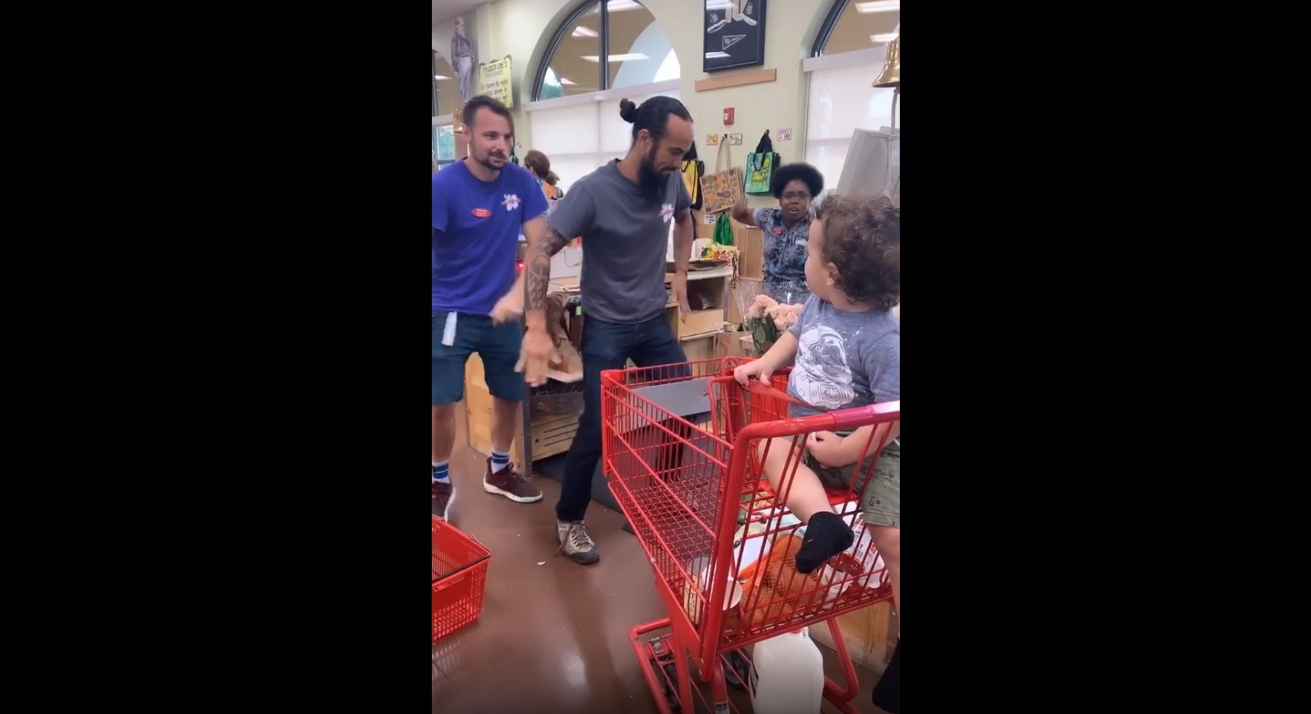 PHOTO: Alexandra Seba, mom to Julian Sol, 1 and Jade, 3, posted a video on Facebook of three Trader Joe's workers performing a dance for her toddler son in Florida