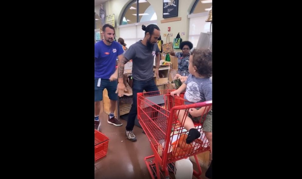 PHOTO: Alexandra Seba, mom to Julian Sol, 1 and Jade, 3, posted a video on Facebook of three Trader Joe's workers performing a dance for her toddler son in Florida