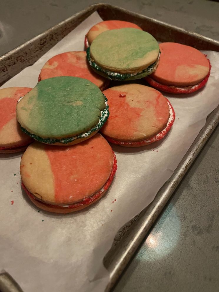 PHOTO: Cut out sugar cookies decorated for Christmas.