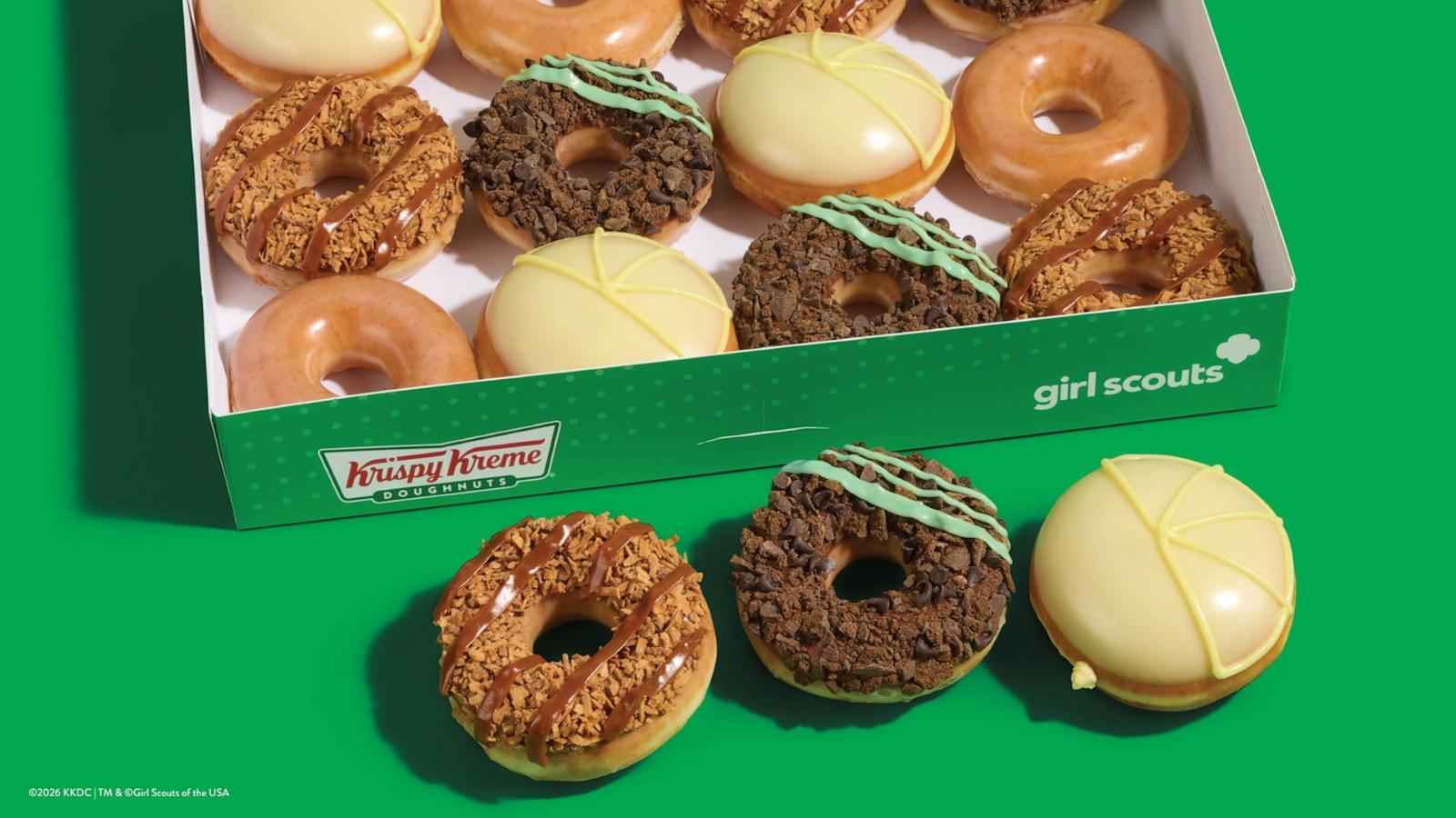 PHOTO: Krispy Kreme is introducing Girl Scout cookie-inspired doughnut flavors.