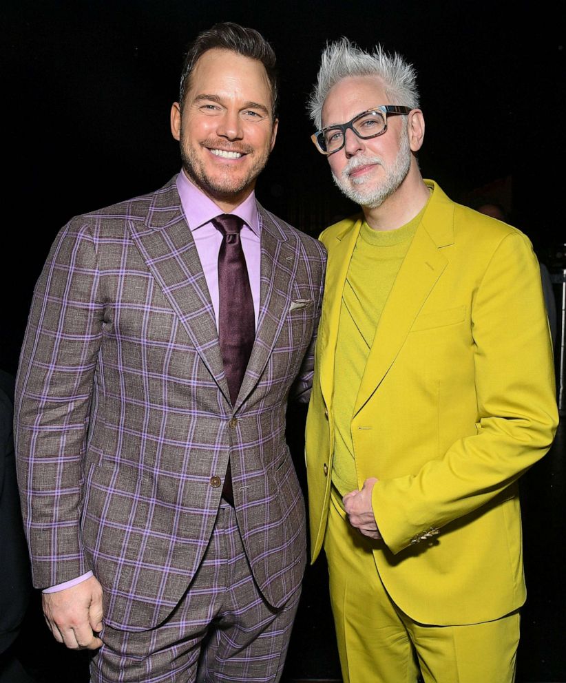 PHOTO: Chris Pratt and James Gunn attend the Guardians of the Galaxy Vol. 3 World Premiere in Hollywood, Calif., Apr. 27, 2023.