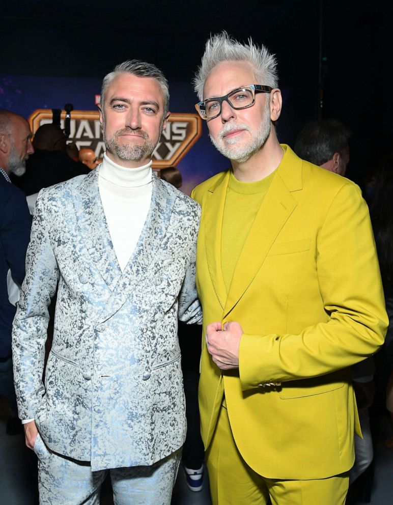 PHOTO: Sean Gunn and James Gunn attend the Guardians of the Galaxy Vol. 3 World Premiere in Hollywood, Calif., Apr. 27, 2023.