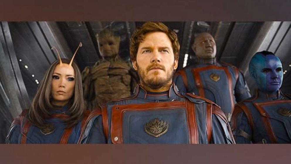 PHOTO: Pom Klementieff as Mantis, Groot (voiced by Vin Diesel), Chris Pratt as Peter Quill/Star-Lord, Dave Bautista as Drax, Karen Gillan as Nebula appear in Marvel Studios' Guardians of the Galaxy Vol. 3.