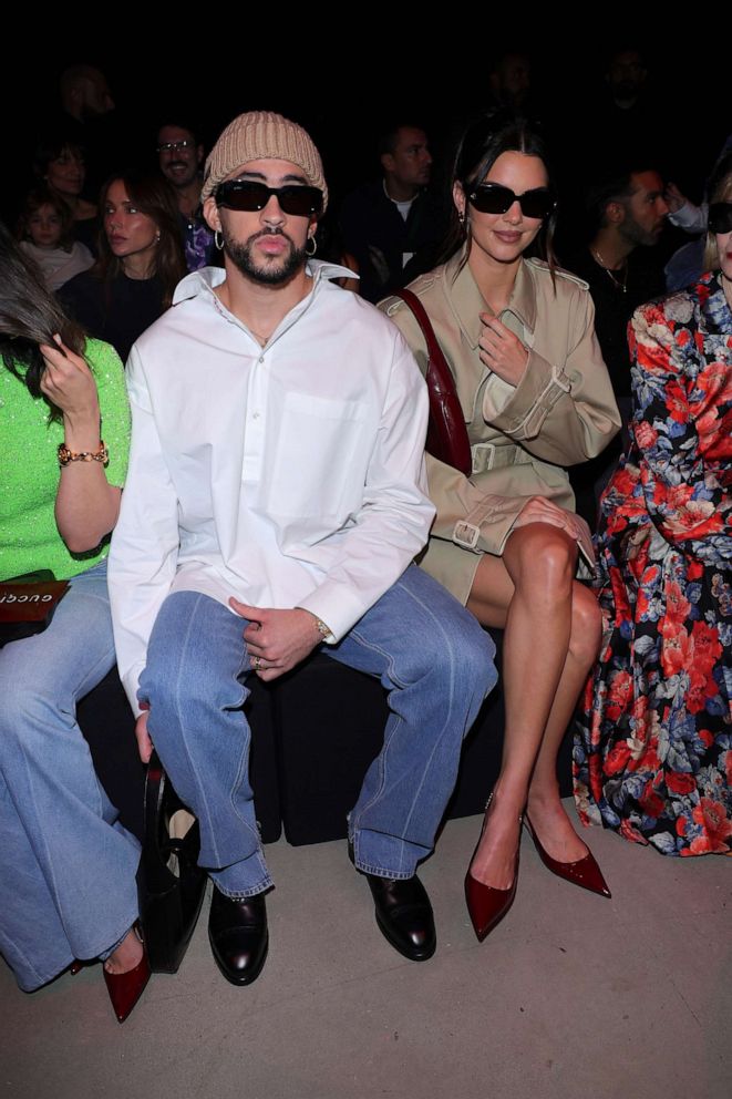 PHOTO: Bad Bunny and Kendall Jenner are seen at Gucci Ancora during Milan Fasion week, Sept. 22, 2023, in Milan.