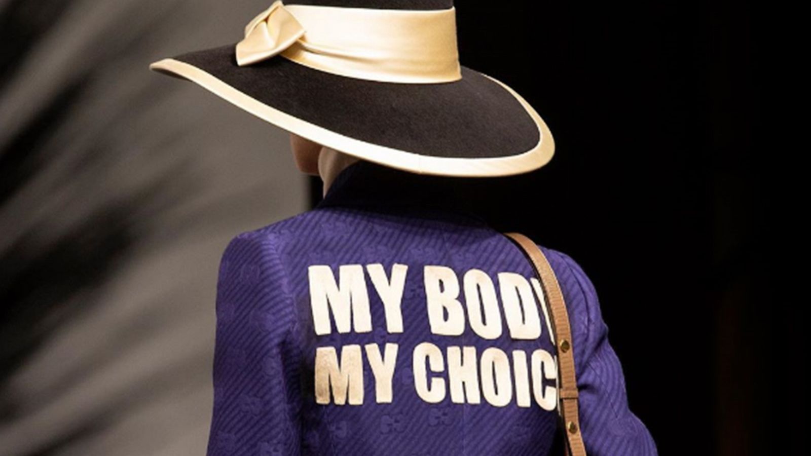 PHOTO: A piece with the statement "My Body My Choice" from Gucci's latest politically charged Cruise collection.