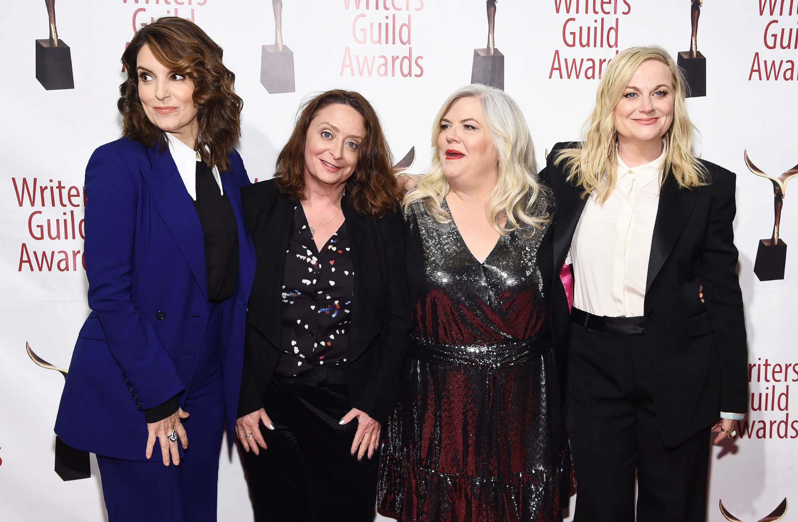 PHOTO: Tina Fey, Rachel Dratch, Paula Pell, and Amy Poehler attend the 72nd Writers Guild Awards at Edison Ballroom, Feb. 1, 2020, in New York.