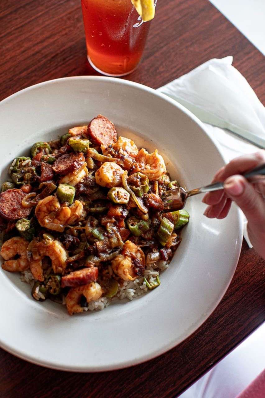 PHOTO: A bowl of gumbo with shrimp and okra from Nigel's Good Food.