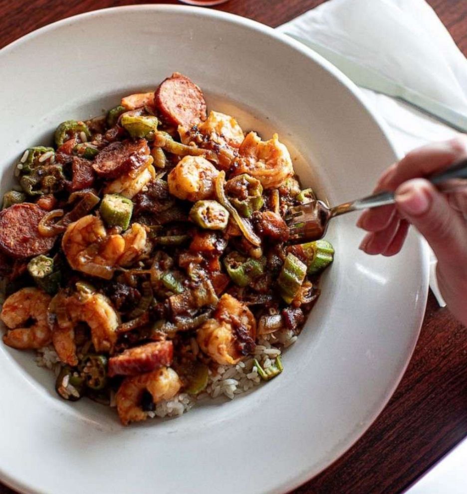 PHOTO: A bowl of gumbo with shrimp and okra from Nigel's Good Food.