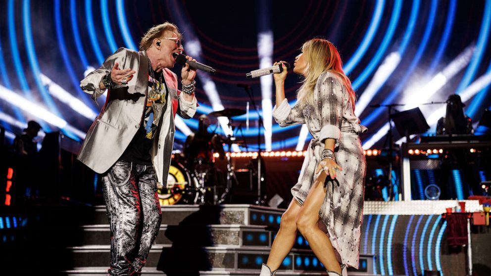 Carrie Underwood rocks out with Guns N' Roses on band's tour: See the  photos - Good Morning America